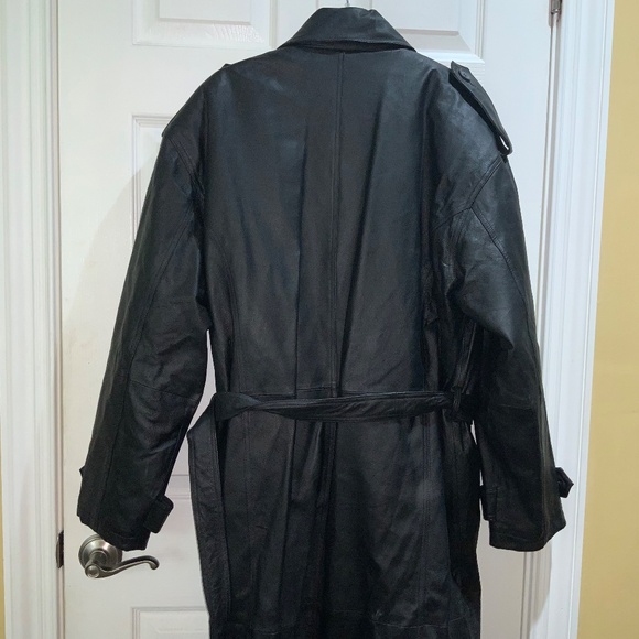 Guide Gear men’s leather double breasted trench coat Sz M removable lining belt - Picture 6 of 14